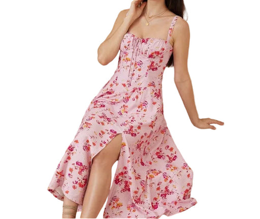 Ginger Bear Boutique RCK Beautiful Pink Floral Maxi Dress
