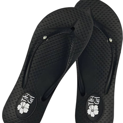 Tiki Girl Thong Black Size 6-6.5