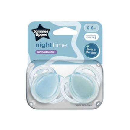 Tommee Tippee Closer To Nature Soother Night Time 0-6M 2PK - OhYouLuckyDuck.com.au