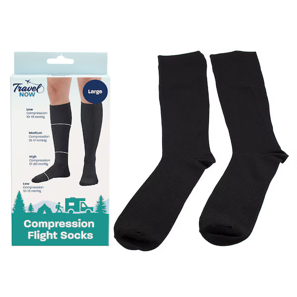 Travel Now Compression Flight Socks - Large
