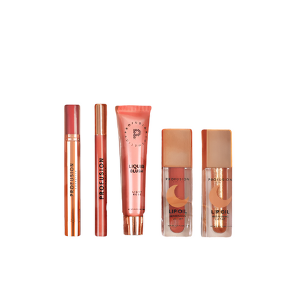 Profusion Cosmetics Nude Glow 5 Piece Lip & Blush Set