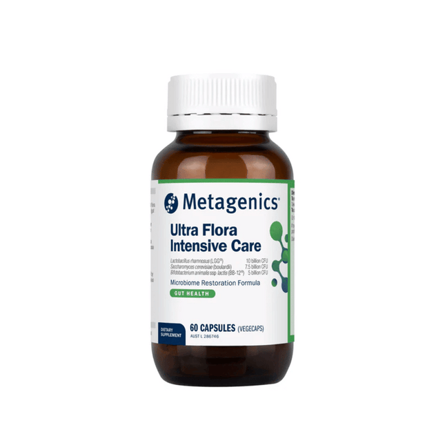 Metagenics Ultra Flora Intensive Care High Dose Probiotic for Gut Health 60 Capsules