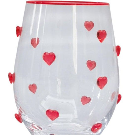 Kaya Heart Stemless Glass Red 12CM