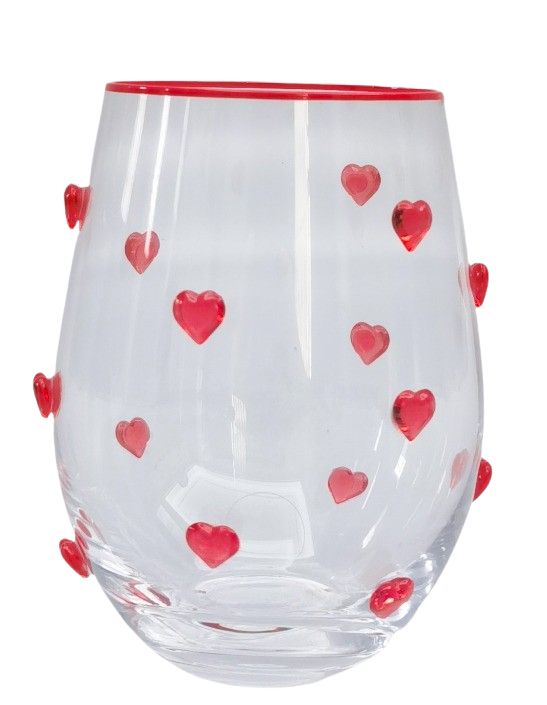 Kaya Heart Stemless Glass Red 12CM