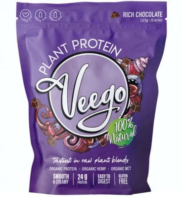 Veego Plant Protein Powder- Rich Chocolate 1.12kg - OhYouLuckyDuck.com.au