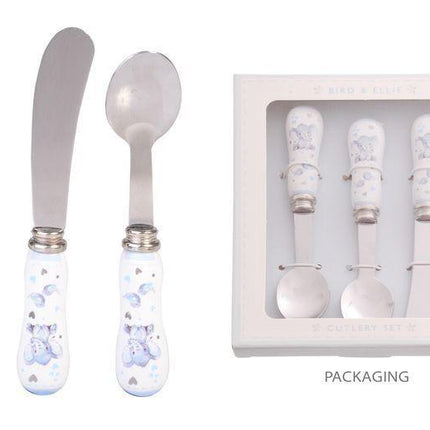 Baby Boy Elephant 3 Piece Cutlery Set