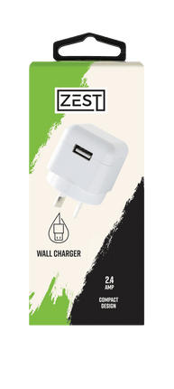 Zest Wall Charger 2.4A White