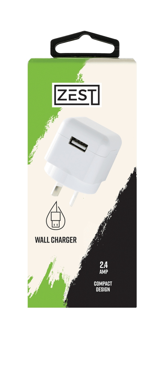 Zest Wall Charger 2.4A White