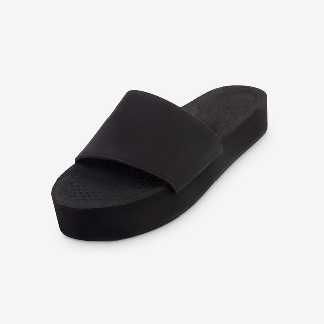 Indosole Women Platform Slide Sandal Black Size 4 to 5