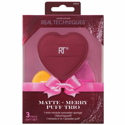 Real Techniques Matte and Merry Puff Trio for Powder Application 3 Count