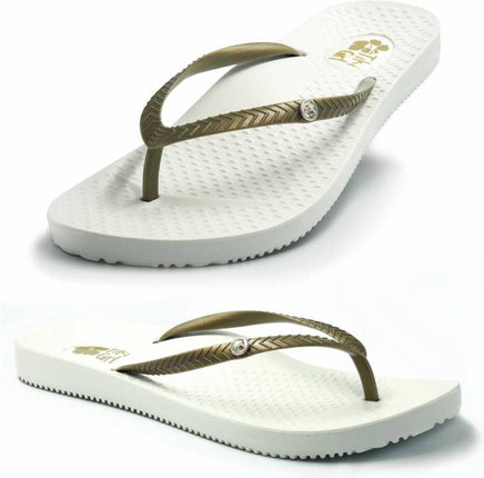 Footlogics Tiki Girl Thong White Size 6-6.5